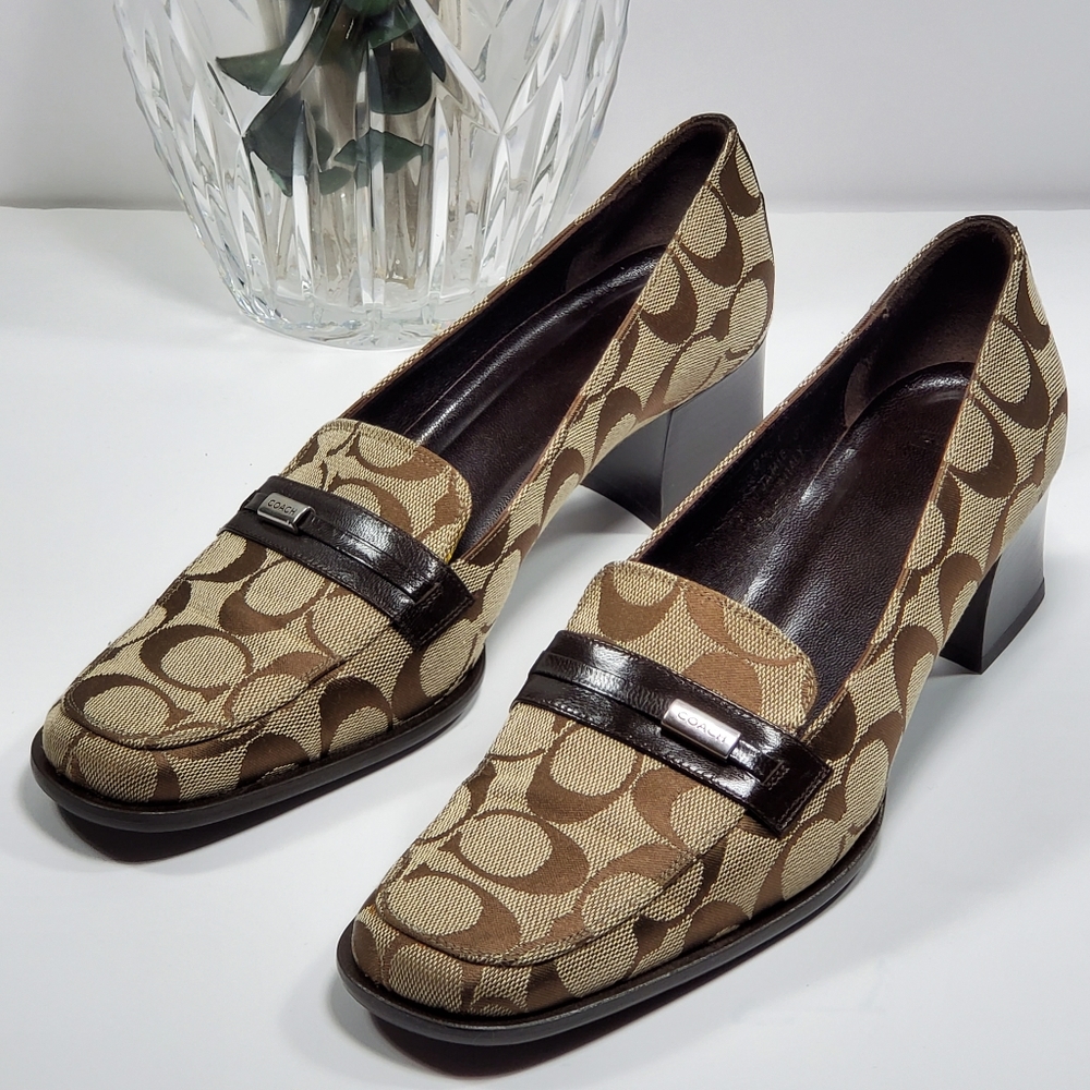 Coach Heeled Jamie Logo Nappa Loafer Women's 8.5
